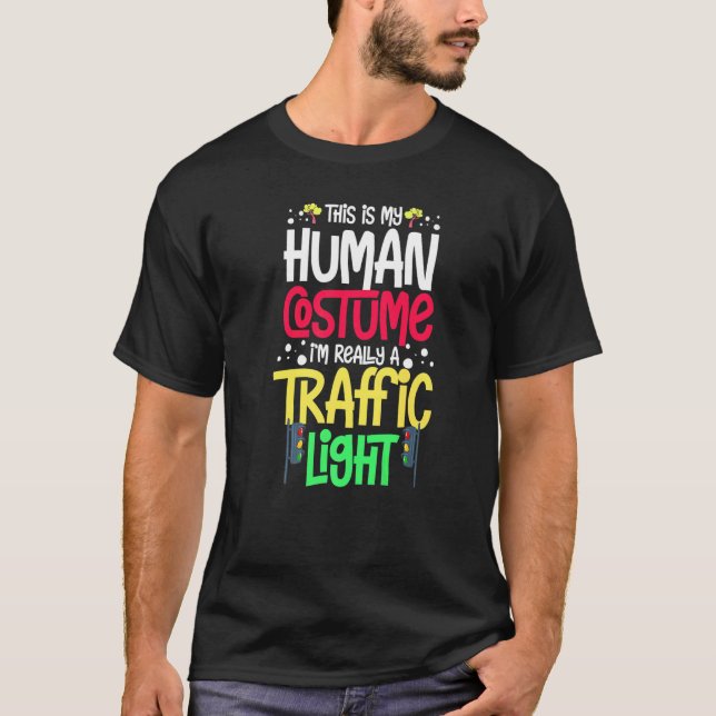 Camiseta Luz de tráfico Rótulo verde amarillo rojo paro sem (Anverso)