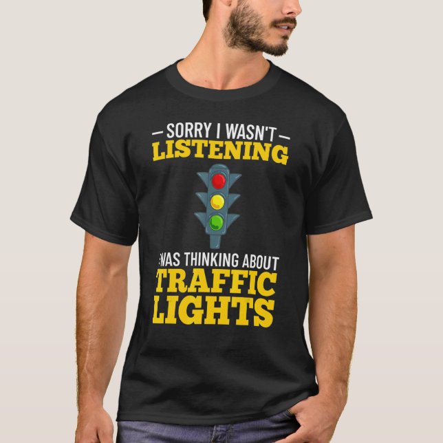 Camiseta Luz de tráfico Rótulo verde amarillo rojo paro sem (Anverso)