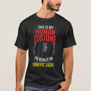 Camiseta Luz de tráfico Rótulo verde amarillo rojo paro sem