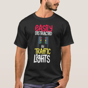 Camiseta Luz de tráfico Rótulo verde amarillo rojo paro sem