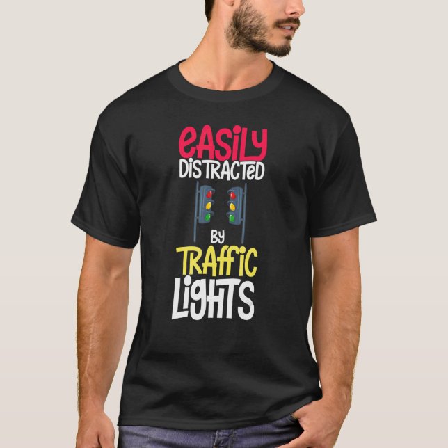 Camiseta Luz de tráfico Rótulo verde amarillo rojo paro sem (Anverso)