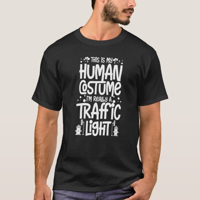 Camiseta Luz de tráfico Rótulo verde amarillo rojo paro sem (Anverso)