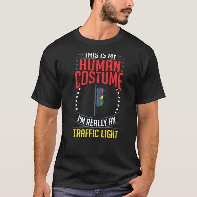 Camiseta Luz de tráfico Rótulo verde amarillo rojo paro sem (Anverso)