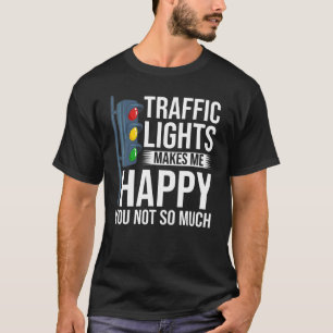 Camiseta Luz de tráfico Rótulo verde amarillo rojo paro sem