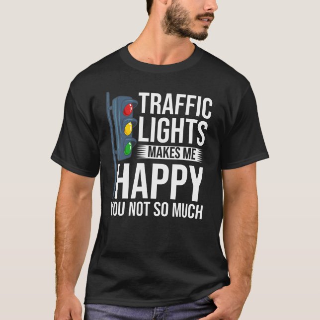 Camiseta Luz de tráfico Rótulo verde amarillo rojo paro sem (Anverso)