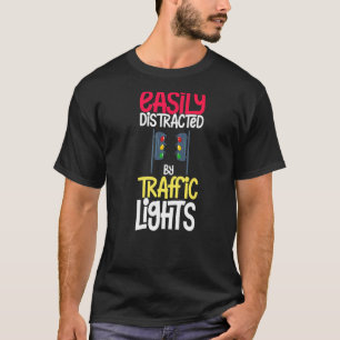 Camiseta Luz de tráfico Rótulo verde amarillo rojo paro sem