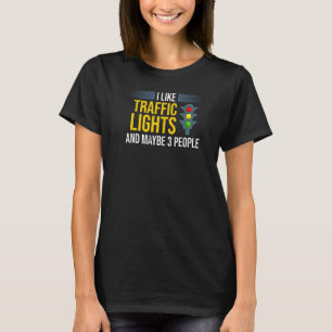 Camiseta Luz de tráfico Rótulo verde amarillo rojo paro sem