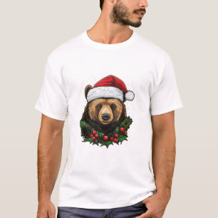 Camiseta Luz del árbol de navidad del oso