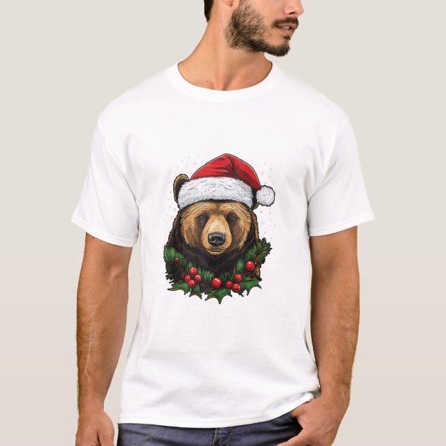 Camiseta Luz del árbol de navidad del oso (Anverso)