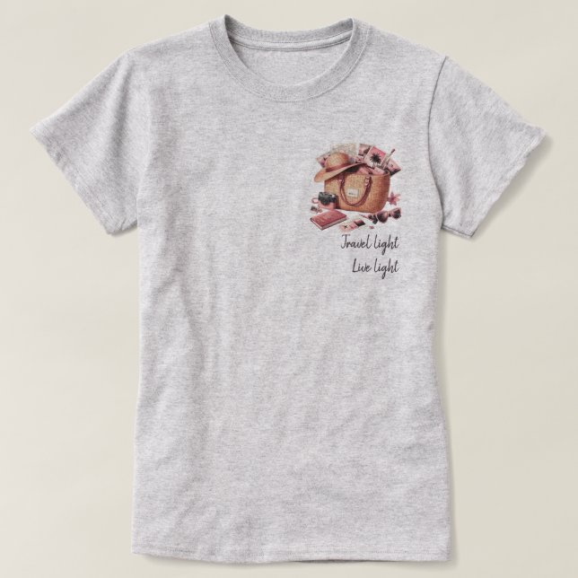 Camiseta Luz en vivo, luz de viaje (Diseño del anverso)