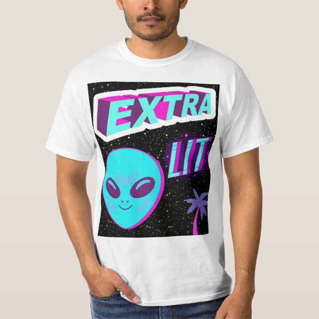 Camiseta luz extra alienígena (Anverso)
