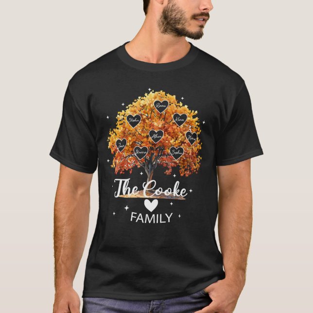 Camiseta Luz nocturna de árbol familiar personalizado (Anverso)