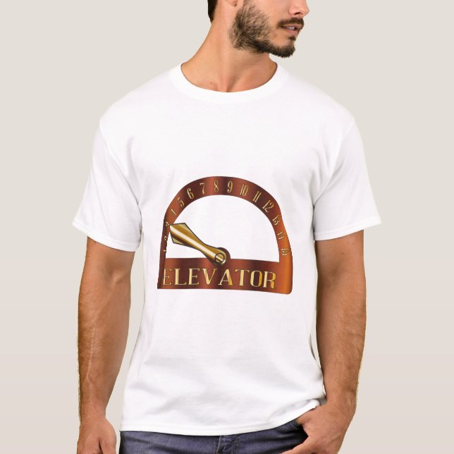 Camiseta Luz testigo del piso del elevador aislado (Anverso)