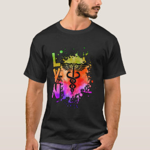 Camiseta Lvn Caduceus Lvn Enfermera Profesional Licenciada