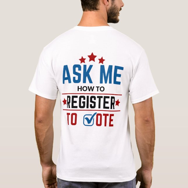 Camiseta LWV me pregunta cómo inscribirme para votar camise (Reverso)