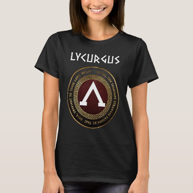 Camiseta Lycurgus Ancient Sparta Lambda Thermopylae Epitaph (Anverso)
