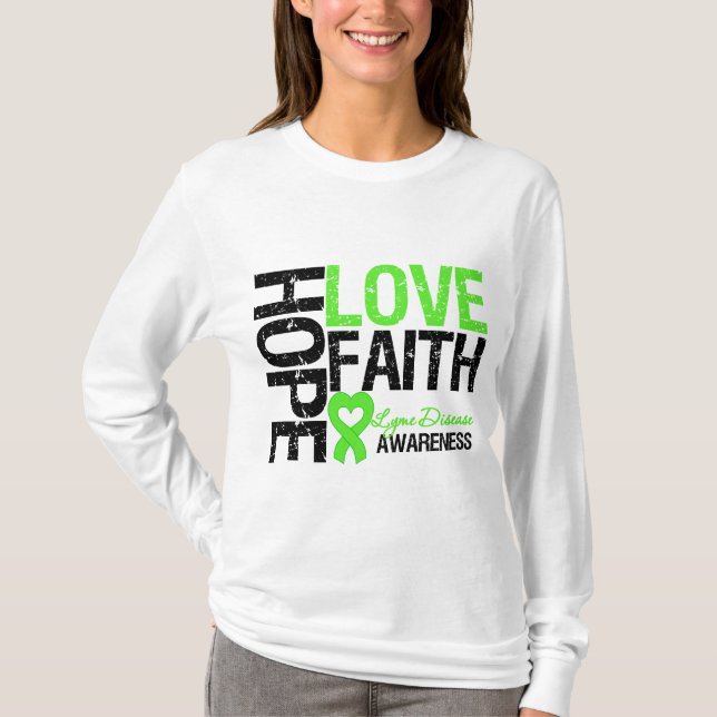Camiseta Lyme Disease Hope Love Faith (Anverso)