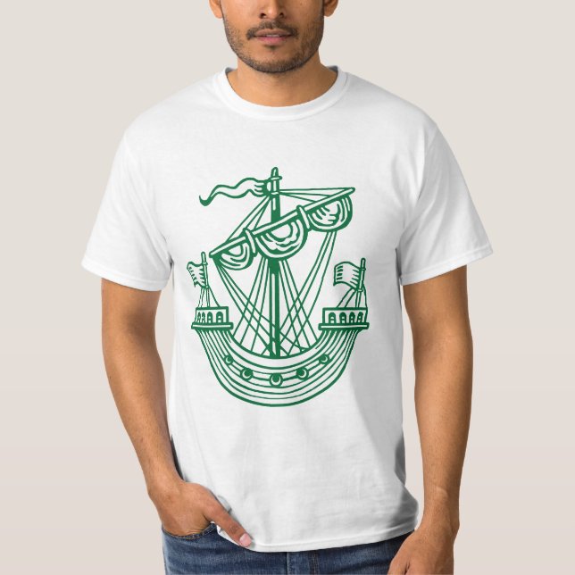 Camiseta Lymphad (buque heráldico) - Green Forestal (Anverso)