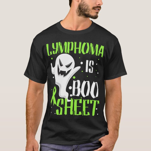 Camiseta Lymphoma Cancer Awareness Halloween Boo Sheet (Anverso)