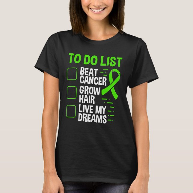 Camiseta Lymphoma Cancer Awareness To Do Hair Green Ribbon (Anverso)