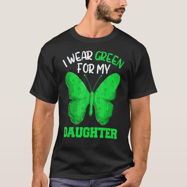 Camiseta Lymphoma Family Matching  I Wear Green For My Daug (Anverso)