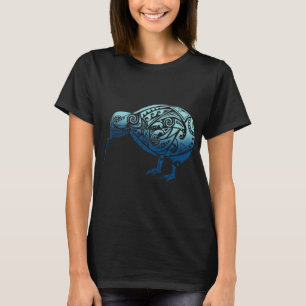 Camiseta Lynesia Maorí Pájaro Kiwi Océano Azul Nueva Zeland
