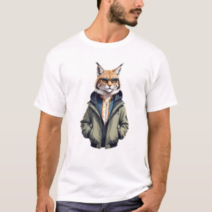 Camiseta Lynx Con Hoodie Funny Carácter Animal De Guay