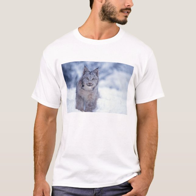 Camiseta Lynx en la nieve en las estribaciones (Anverso)