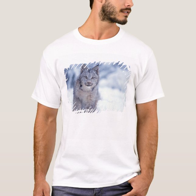 Camiseta Lynx en la nieve en las estribaciones (Anverso)