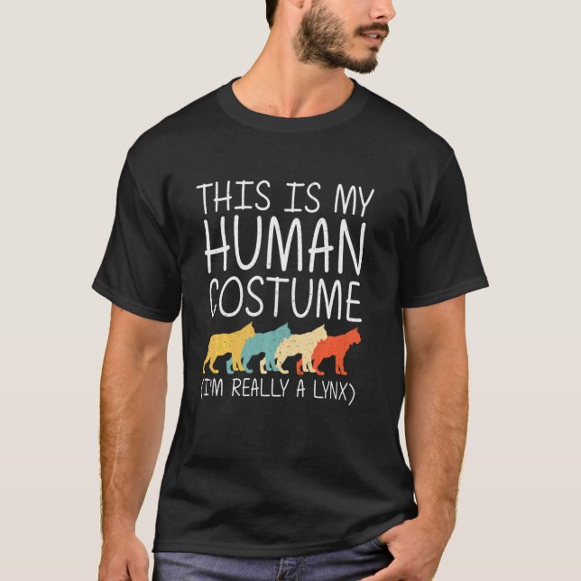 Camiseta Lynx Halloween Human Costume Bobcat Caracal Easy D (Anverso)