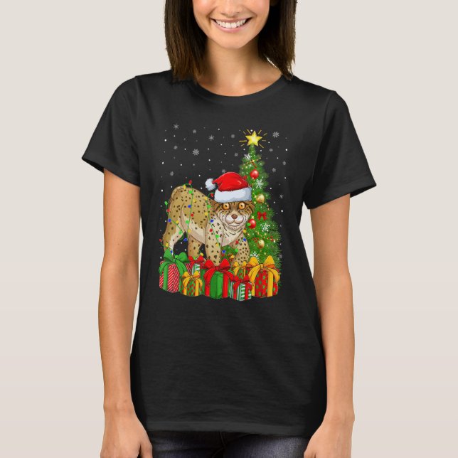 Camiseta Lynx   Xmas Holiday Santa Lynx Christmas Tree (Anverso)