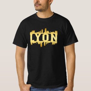 Camiseta Lyon City Skyline Cityscape Trip Divertido Idea