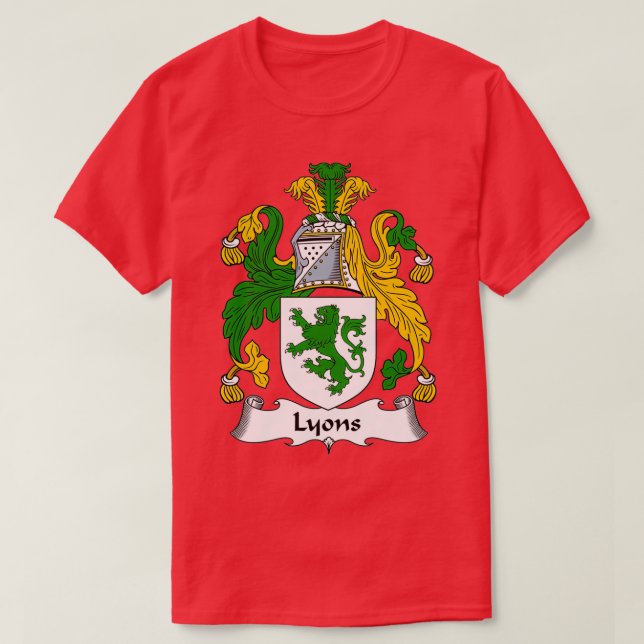 Camiseta Lyons Coat of Arms Lyons Family Crest  (Diseño del anverso)