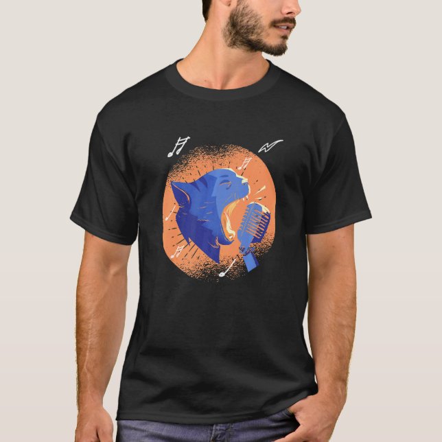 Camiseta Lyri, cantante de micrófonos de Cat Feline Meow Ma (Anverso)