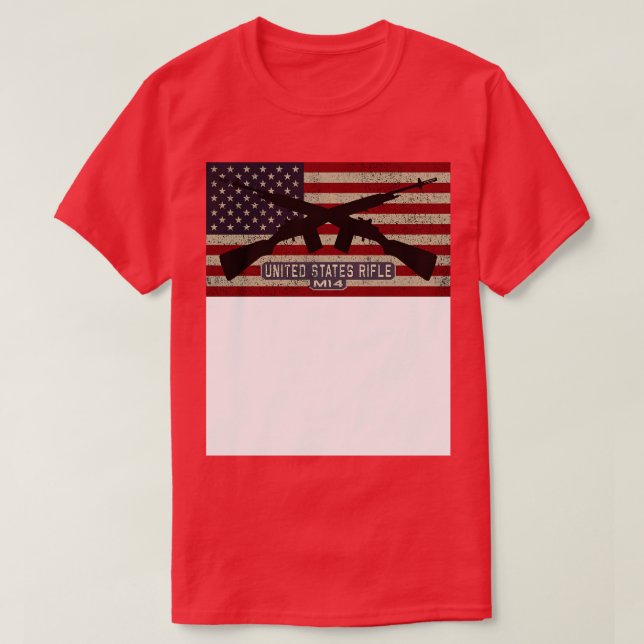 Camiseta M14 Regalos de Bandera Americana Rifle de Estados  (Diseño del anverso)