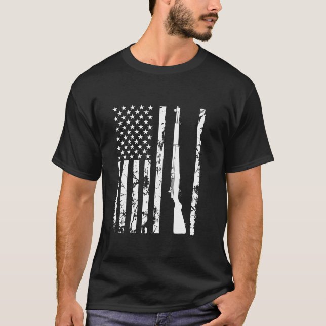 Camiseta M1 Garand Rifle Estados Unidos Bandera estadounide (Anverso)