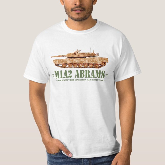 Camiseta M1A2 Abrams US MBT Tank Desert Storm Veterano (Anverso)