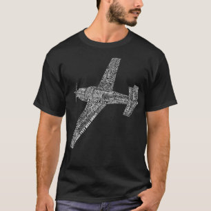 Camiseta M20 Piloto de Aviación para Aviones de Typografía