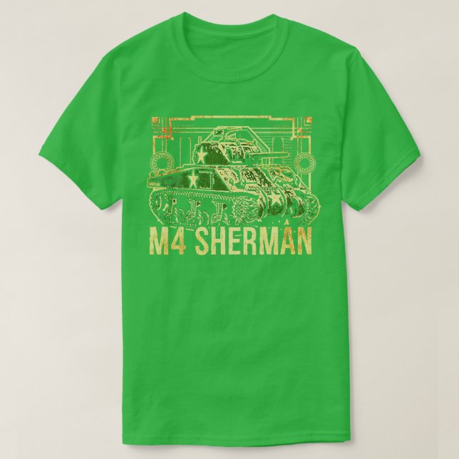 Camiseta M4 Sherman Tank WorldII 3 (Diseño del anverso)