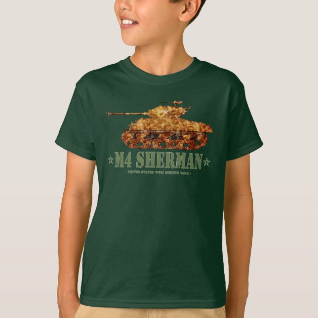 Camiseta M4 Sherman World War Two American Medium Tank WWII (Anverso)