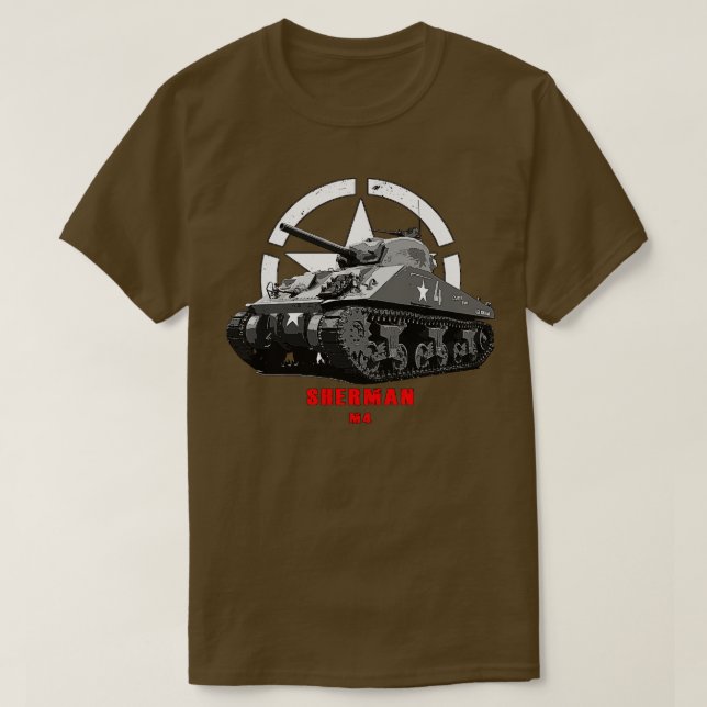 Camiseta M4 Tanque militar Sherman WW2 (Diseño del anverso)