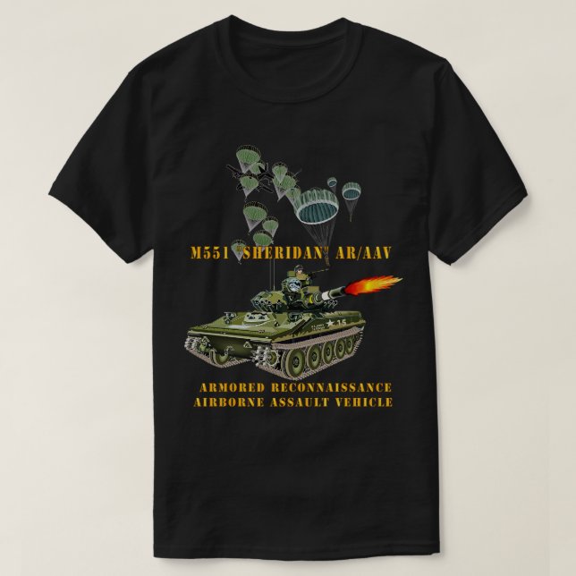 Camiseta M551 Sheridan Firmando ARVAAV con paracaidistas (Diseño del anverso)