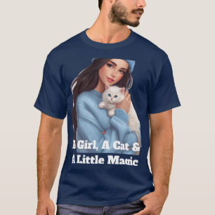 Camiseta M de niña mágica - Letra M Naranja con lunares