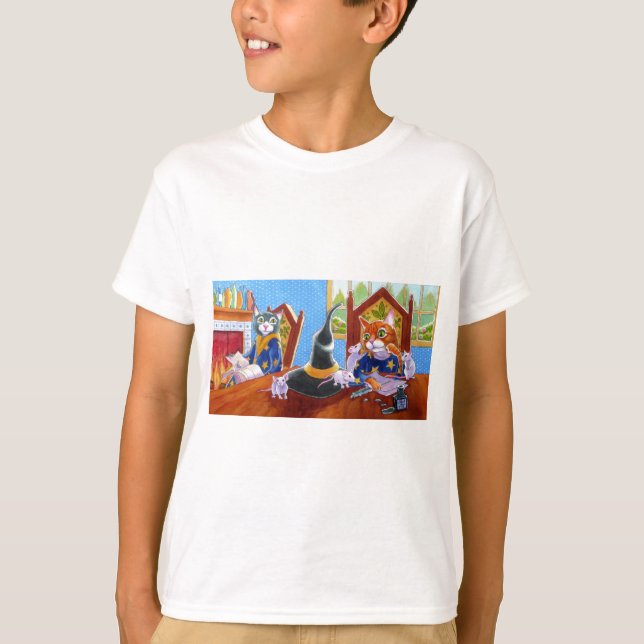 Camiseta M es para gatos mágicos (Anverso)