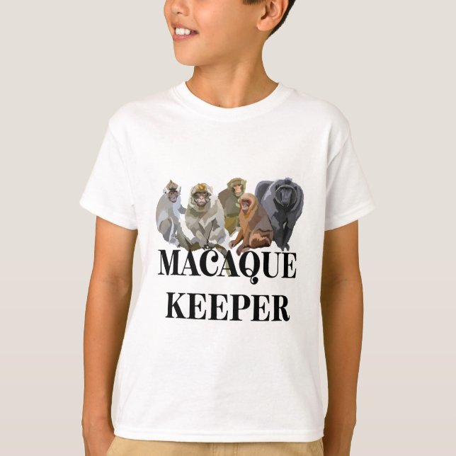 Camiseta M es para Macaque Keeper (Anverso)