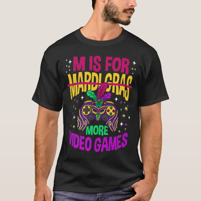 Camiseta M es para más videojuegos mardi gras gamas (Anverso)