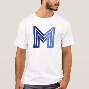 Camiseta M Geométrico Abstracto Azul