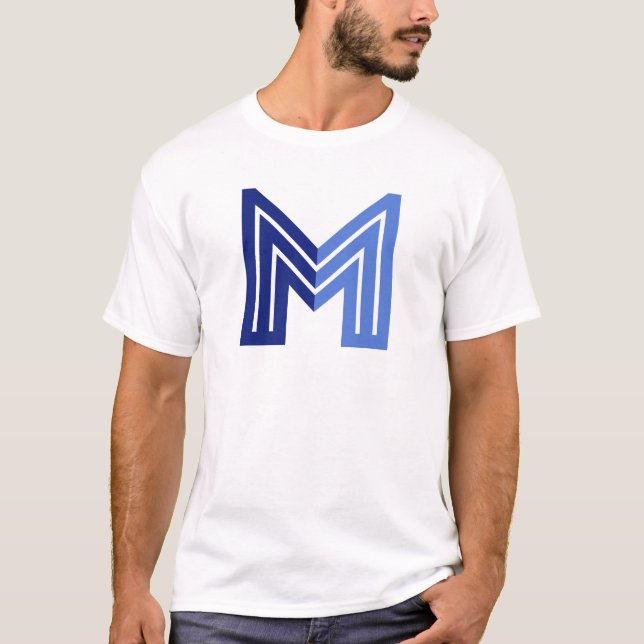 Camiseta M Geométrico Abstracto Azul  (Anverso)