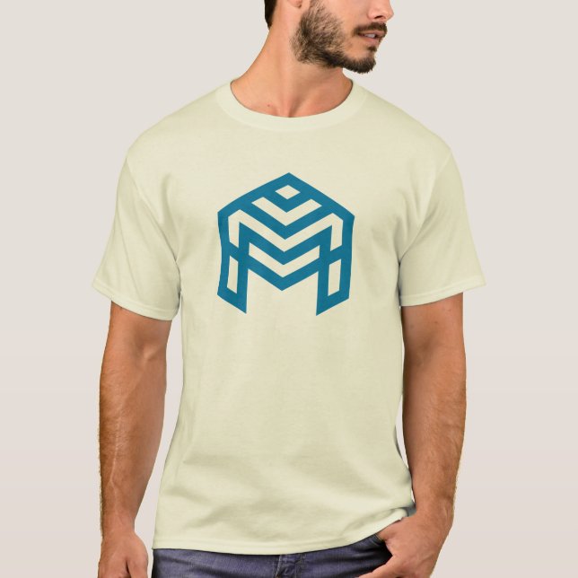 Camiseta M Geométrico Abstracto Azul  (Anverso)