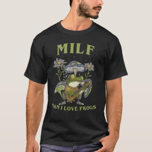 Camiseta M I L F Cottagecore Mushroom Frog Tocando Guitarra